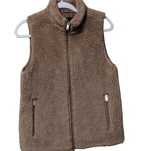 J. Crew plush faux fur excursion vest item E1535 camel size XS